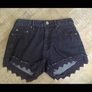 Lacy hem shorts