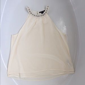 F21 Cream Halter Neck Gems