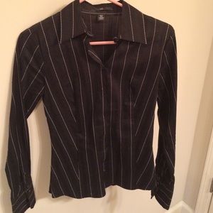 Black button down with tan stripes