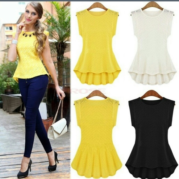 Yellow peplum top