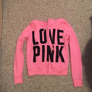 Pink Victoria's Secret full zip hoodie