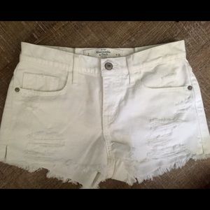 White denim shorts