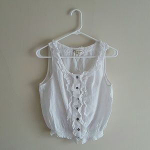 Forever 21 white ruffle tank