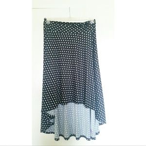 Polka dot high low skirt