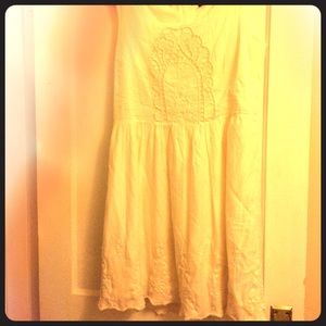 White dress embroidered detail