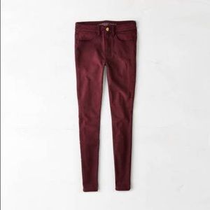 Hi-Rise Burgundy Jeans