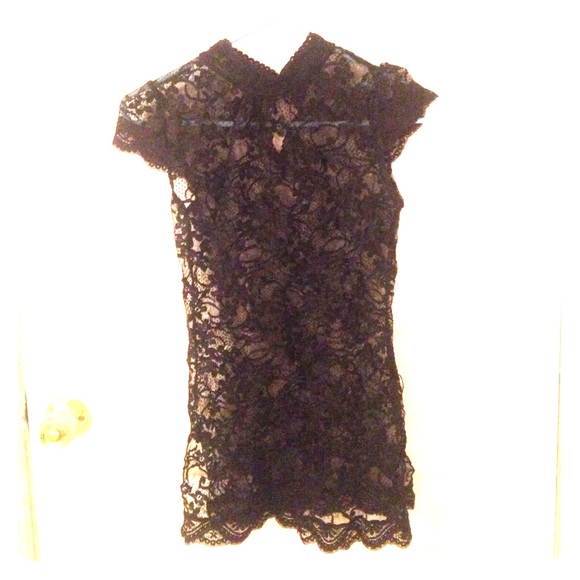 Long beautiful sheer black lace shirt