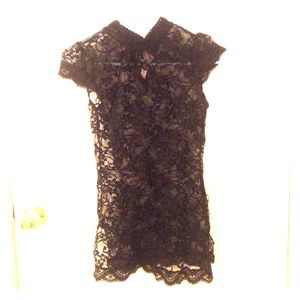 Long beautiful sheer black lace shirt