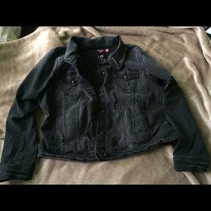 Distressed Black Jean Jacket