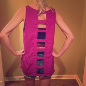 Ark & Co Purple Cut Out Tank