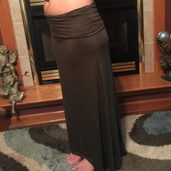 Dark green maxi skirt