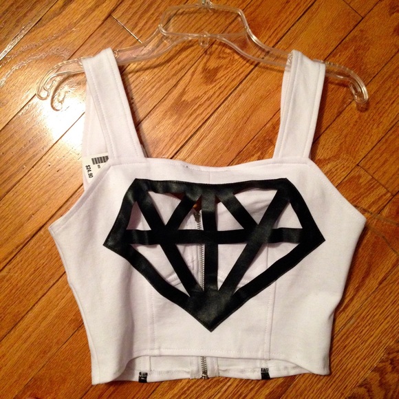 Diamond cutout crop top bustier size S