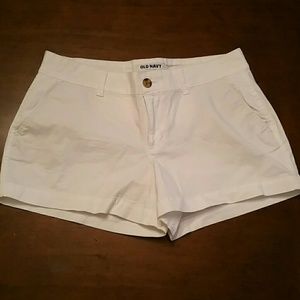 White Old Navy 3 inch Chino Shorts