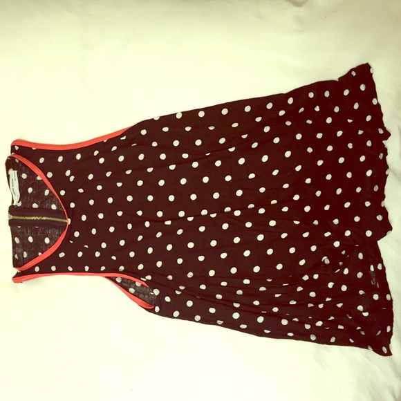 Zara polka dot shirt with leather pink detail S