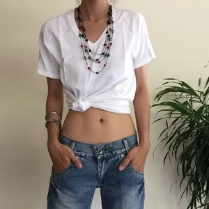 Embroidered Low Rise Straight Leg Jeans