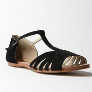 Black Cooperative T-Strap Sandals✨