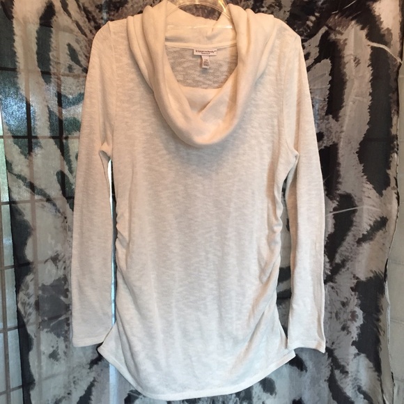 White knit cowl neck sweater