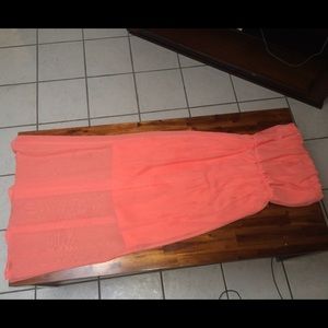 Long coral dress