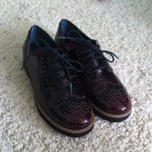 Deep Burgundy Women's Brogues - Size 5