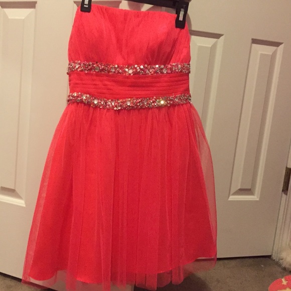 Neon coral formal/prom dress