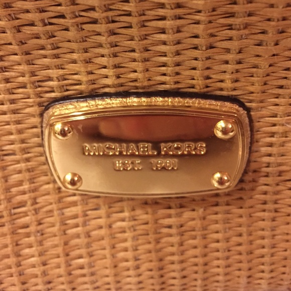 🆕Michael Kors woven fabric & gold leather bag NWT - Picture 3 of 4