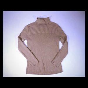 Tommy Hilfiger Beige Ribbed Turtleneck Sweater S