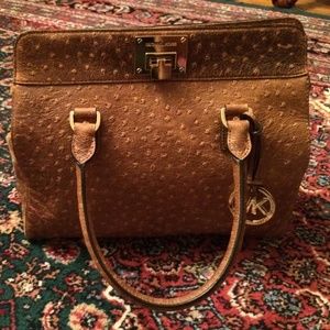 Michael Kors Rare Astrid Ostrich Leather Satchel