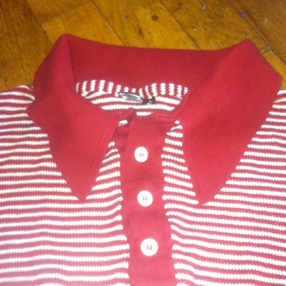 ⭕️traded⭕️70s vintage striped red/white polo - Picture 1 of 4