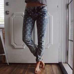 Zara polka dot boyfriend jeans