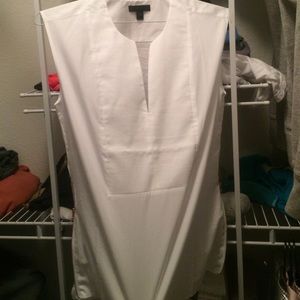 J crew white top with rose gold zippers