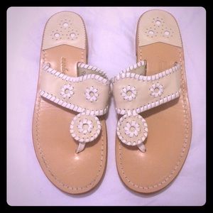 Jack Rogers Palm Beach sandal in Bone/White sox 9