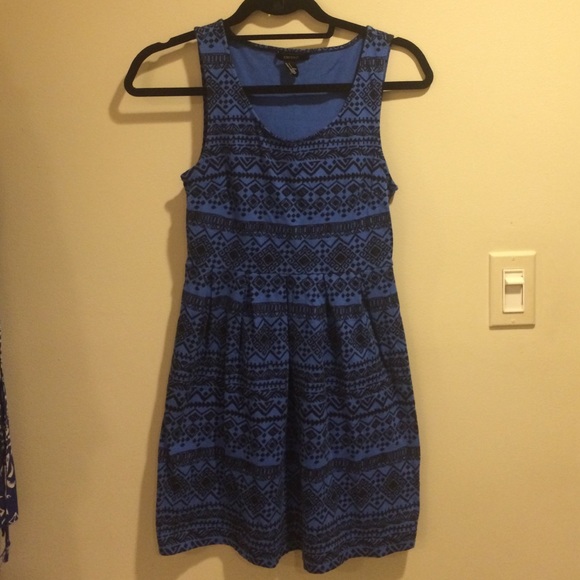 Blue Aztec print dress