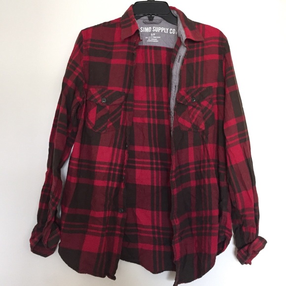 Mossimo Supply Co. Outerwear - Red/black flannel oversized