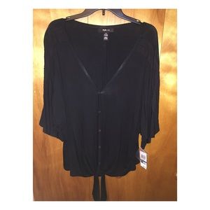 Black Tie Front Shirt