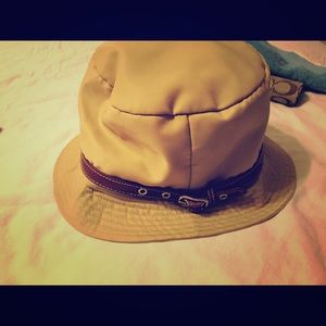 Coach tan and brown hat