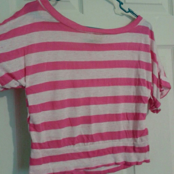Light and Dark Pink Stripe Button Back Shirt - Picture 1 of 2