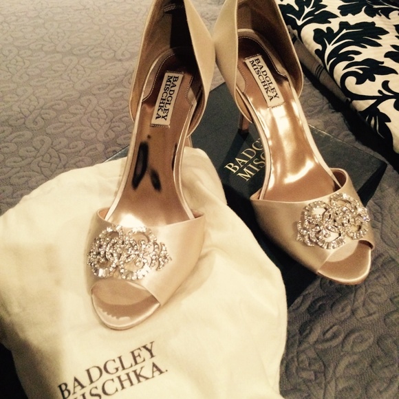 Badgley Mischka open toed pumps.  Beautiful detail