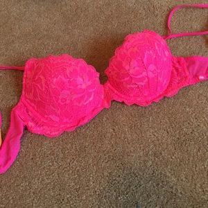 Hot Pink PINK Lace Demi Bra