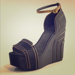 Tory Burch Alexia 2 High Wedge -Satin (Never Worn)