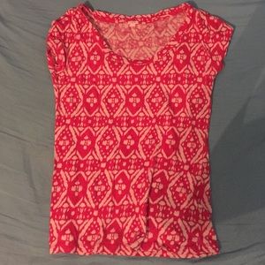 J. Crew red and white patterned short sleeve
