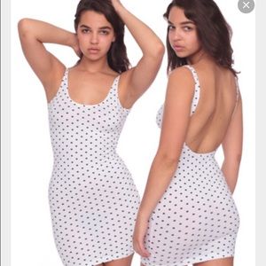 American Apparel white jersey polka dot dress