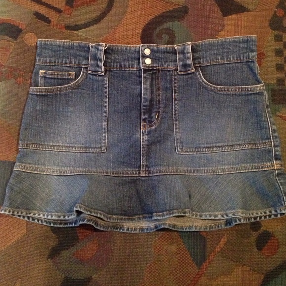 Blue denim skirt