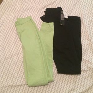 2 pairs of high waisted skinny pants