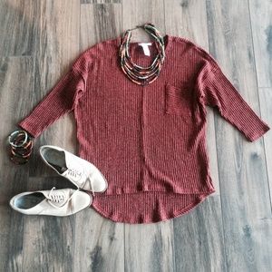 🎉Reduced🎉Burnt Orange 3/4-sleeve Pocket Sweater