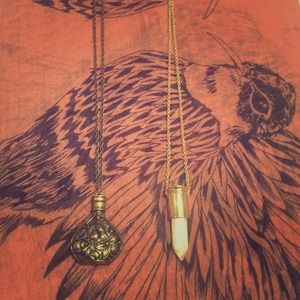 Boho ✨Bundle✨ Bottle And Faux Crystal Necklaces