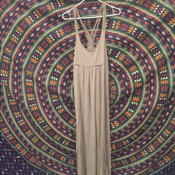Simple Beige Maxi Dress