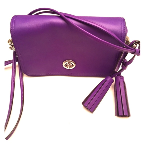 Violet COACH Legacy Leather Penny Shoulder Purse