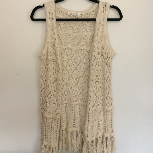 Beige Crochet Vest