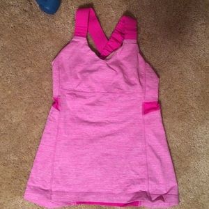 pink lulu lemon running top