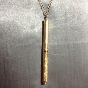 Gold pen Mad Men inspired necklace